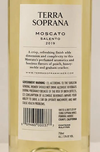 Terra Soprana Moscato Salento 2019 — 4